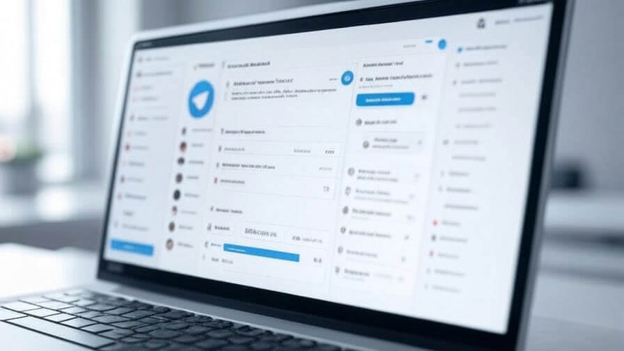 محیط کار با تلگرام دسکتاپ روی لپتاپ ویندوز